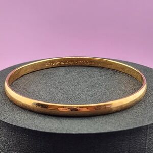 Kate Spade New York Gold‎ Tone Stop and Smell the Roses Bangle Bracelet Engraved